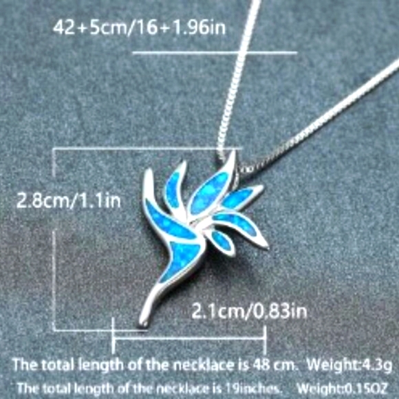 Long Opal Torch Pendant Necklace – 18K Gold Plated | Bold & Beautiful 16" + Ext - Picture 2 of 10